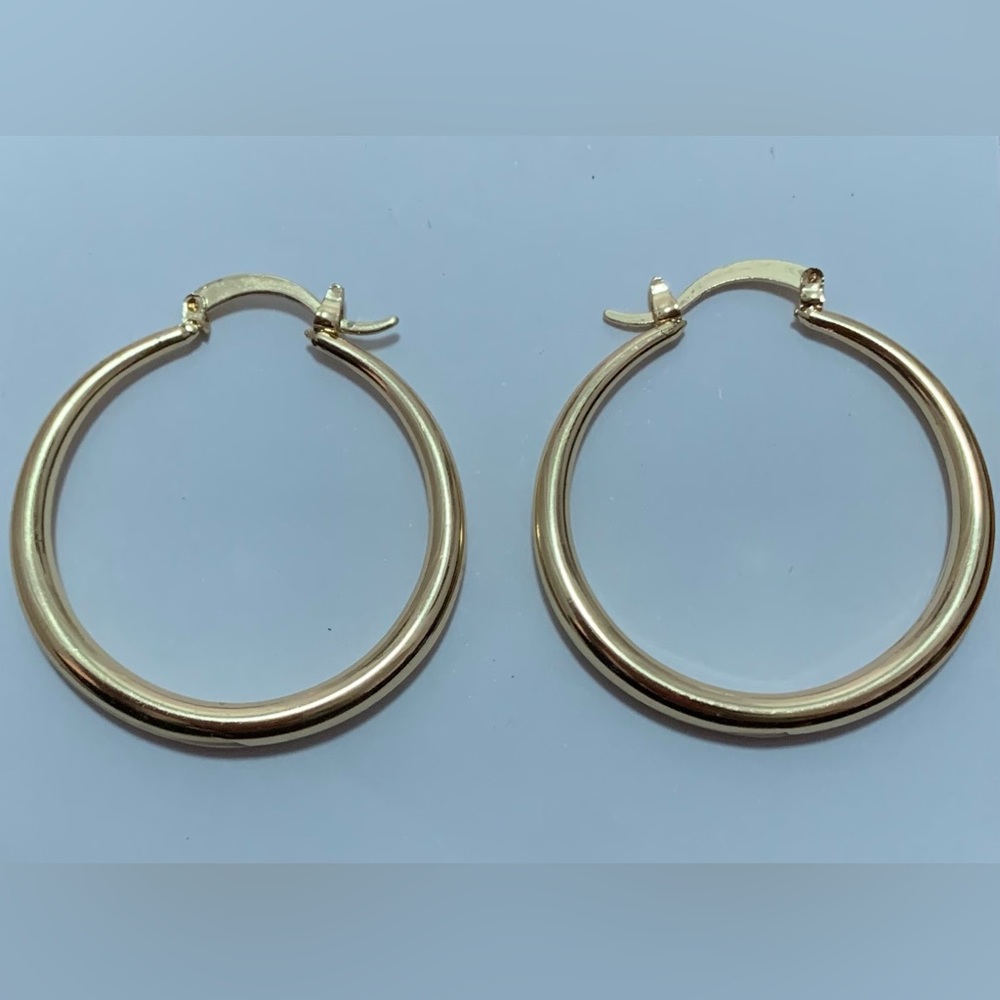 Gold Plated Round Hoop Earrings